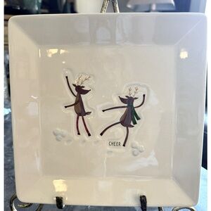 St.Nicholas Square Reindeer Games ‘Cheer’ Small Serving Platter